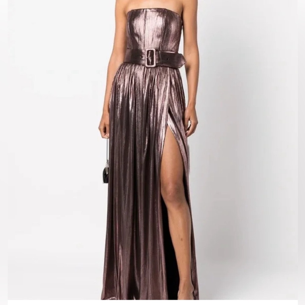 Retrofete Jaden Rose Gold Belted dress